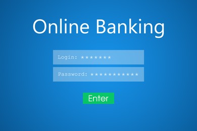 Design of online banking application for devices. Illustration