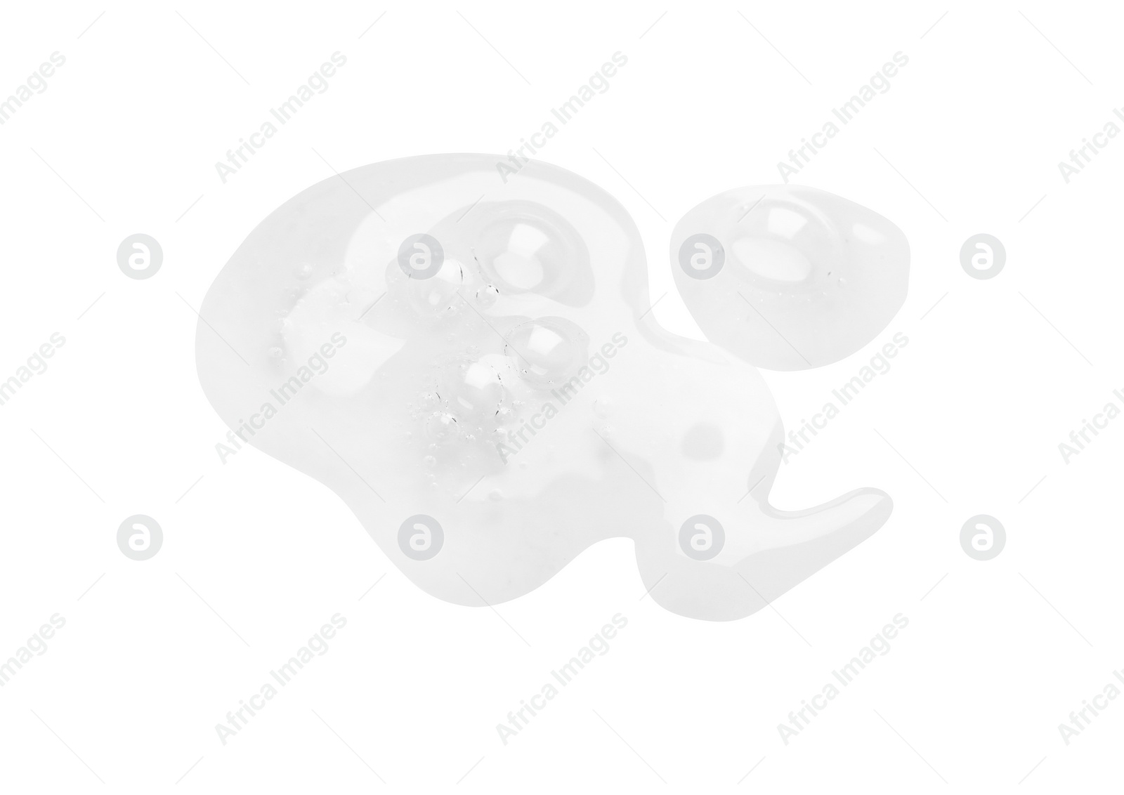 Photo of Sample of cosmetic oil on white background, top view