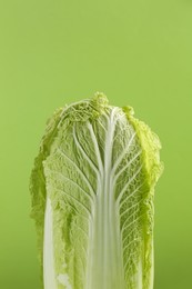 Fresh ripe Chinese cabbage on light green background