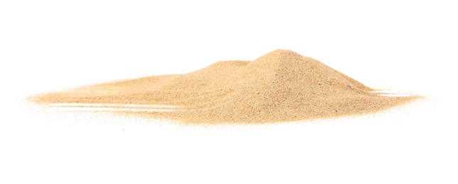 Photo of Heap of beach sand isolated on white