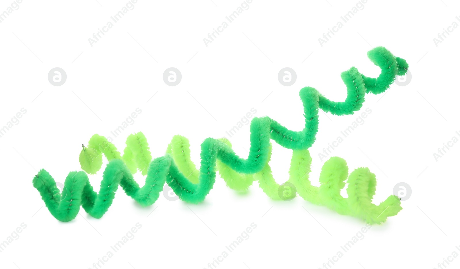 Photo of Colorful fluffy wires on white background. Party items
