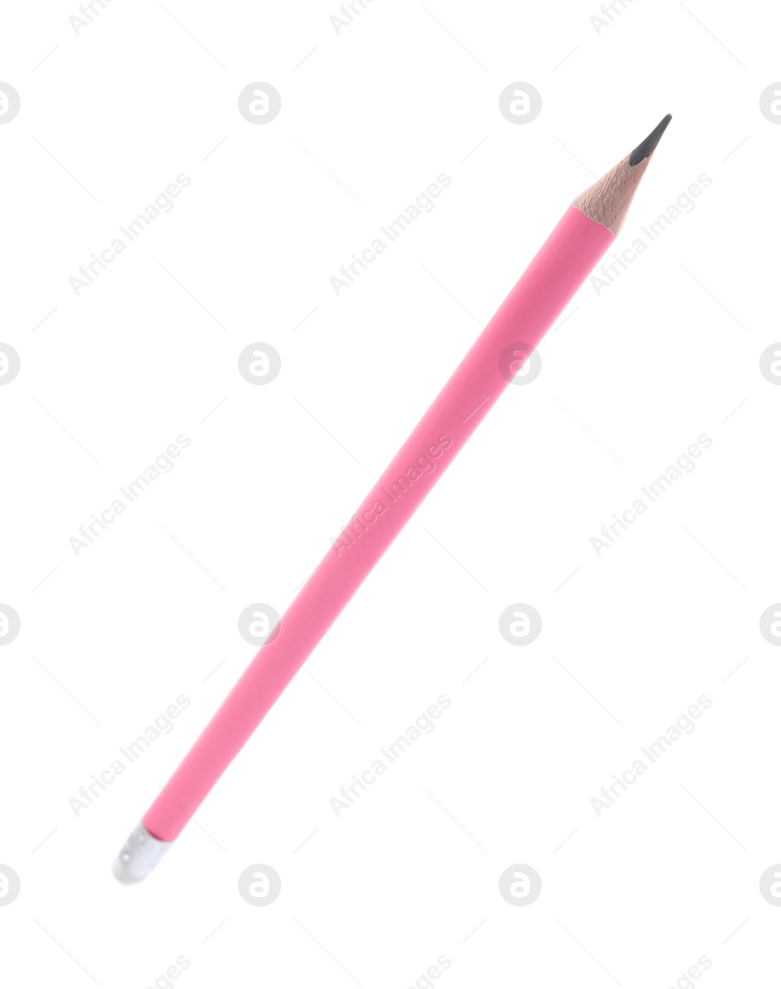 Photo of One sharp graphite pencil isolated on white