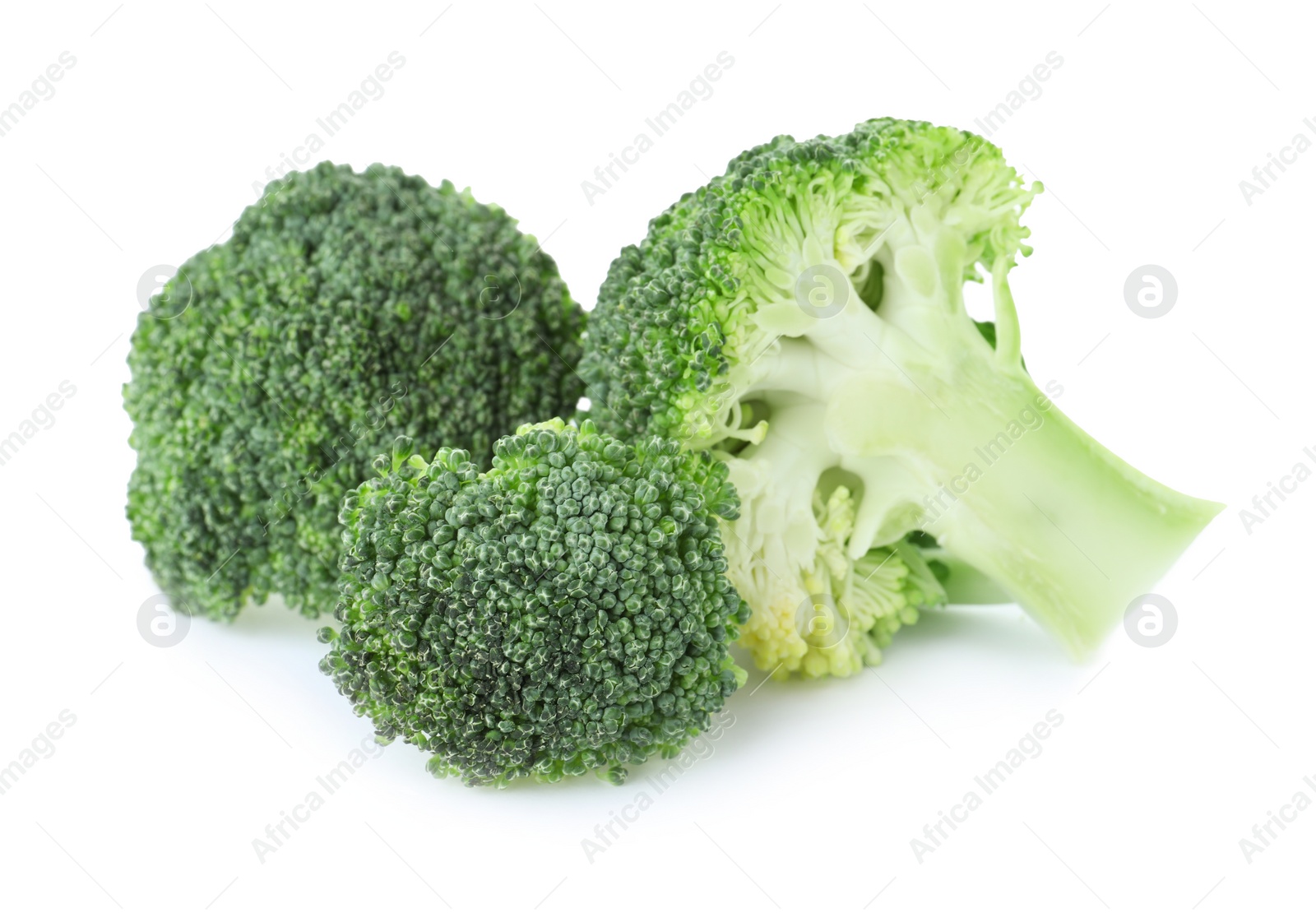 Photo of Fresh green broccoli isolated on white. Organic food