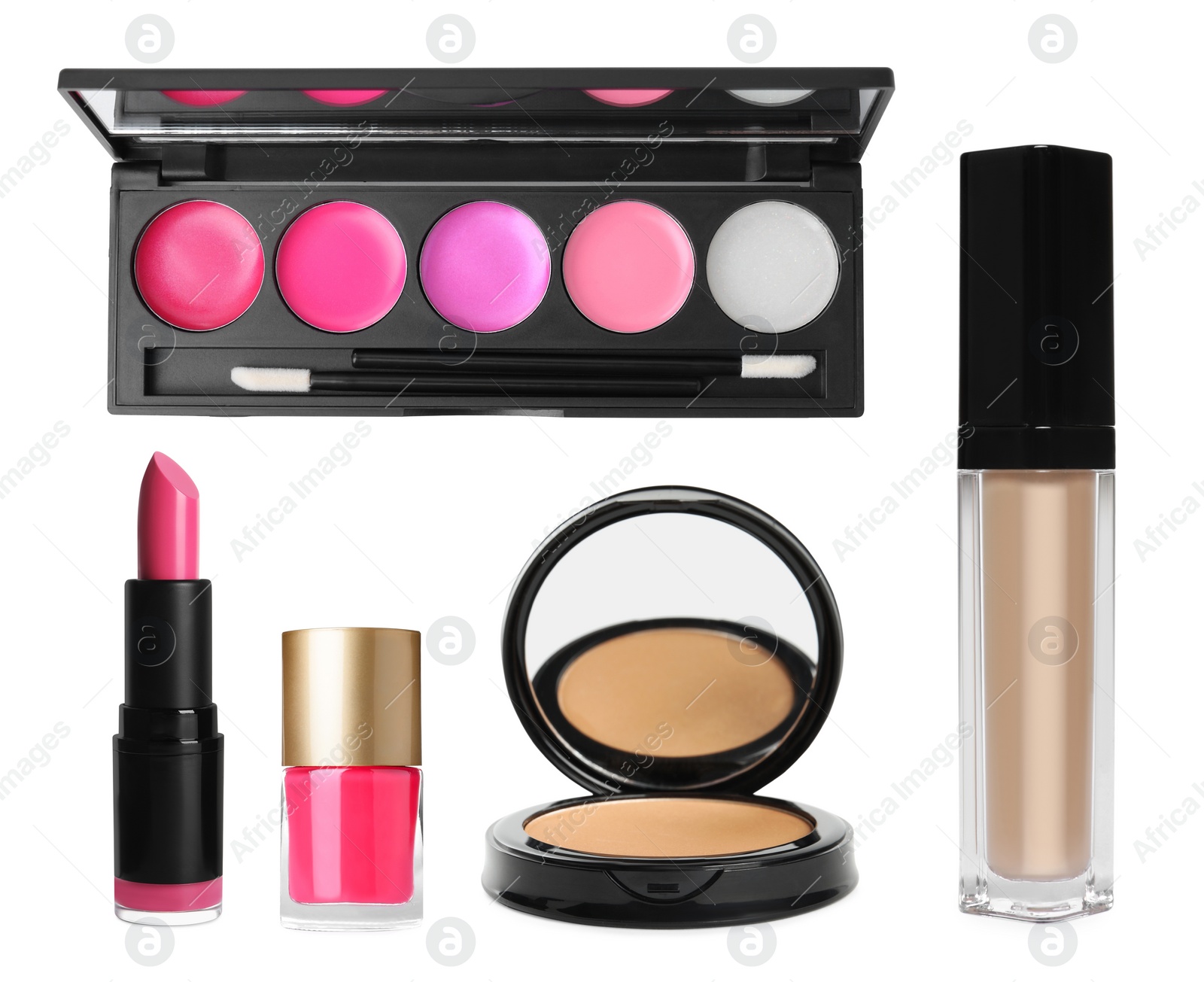 Image of Decorative cosmetics isolated on white, collection. Makeup products