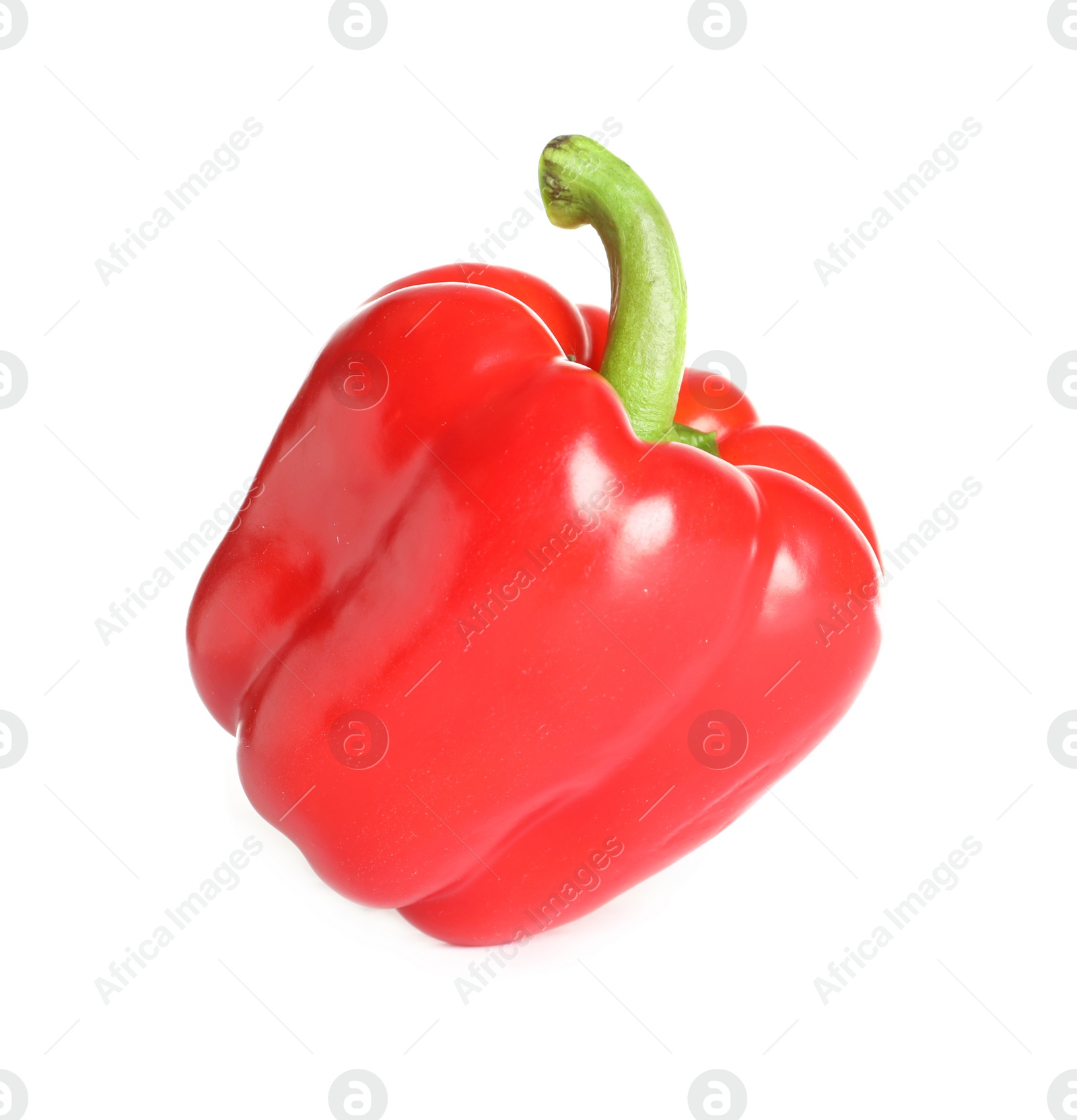 Photo of Tasty ripe red bell pepper on white background