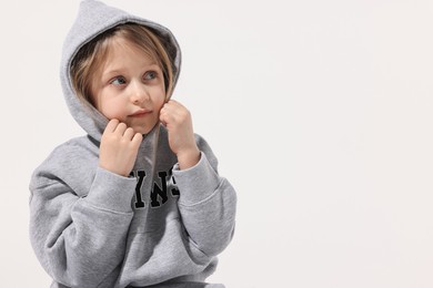 Fashion concept. Stylish girl posing on white background