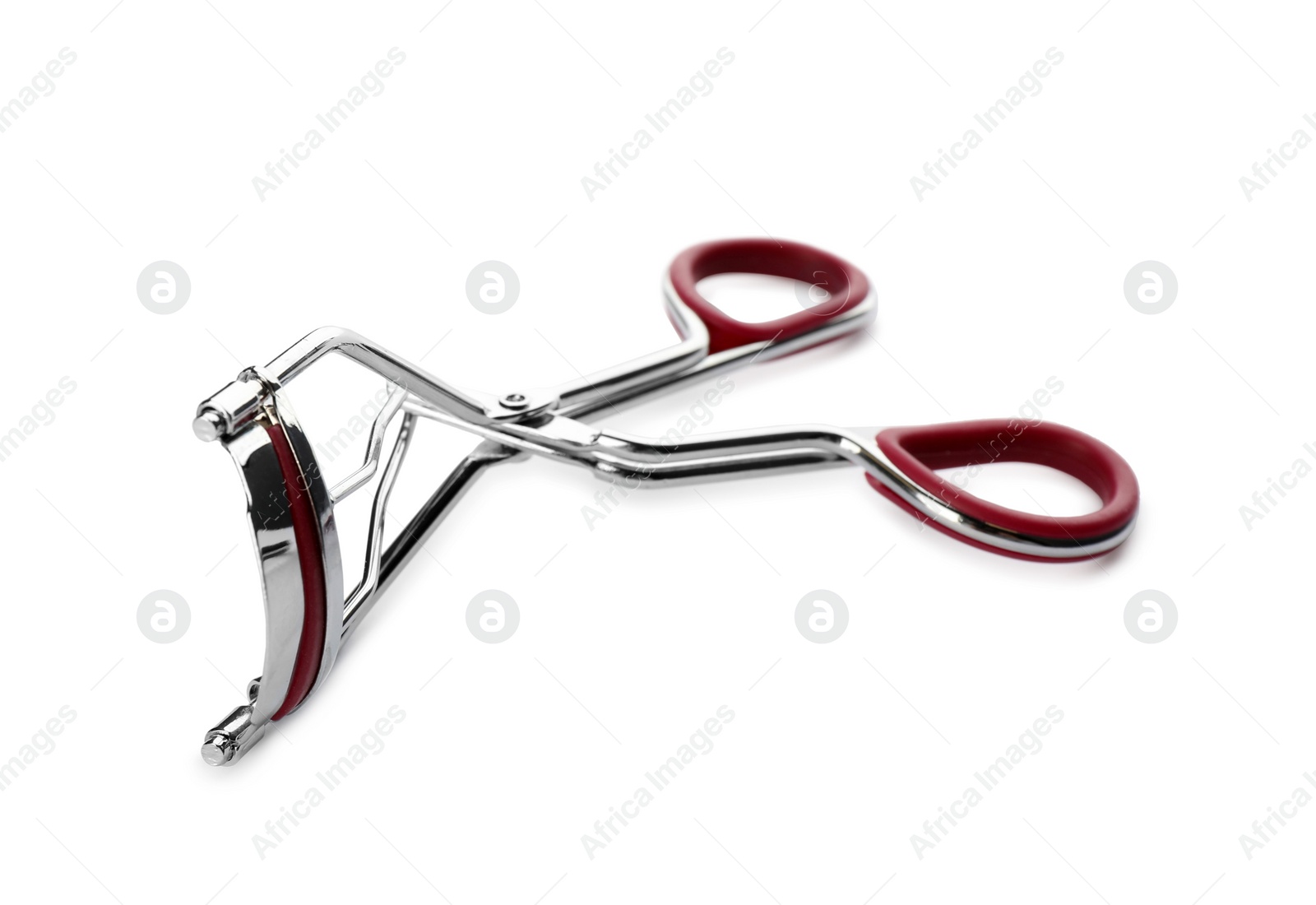 Photo of Eyelash curler isolated on white. Makeup tool