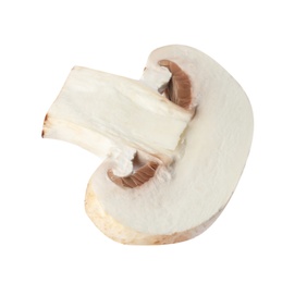 Photo of Piece of fresh mushroom on white background