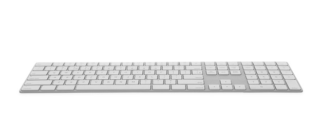 Photo of Computer keyboard isolated on white. Modern technology
