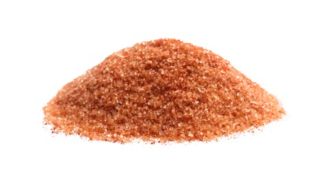 Heap of orange salt on white background