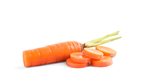 Photo of Fresh ripe juicy carrots isolated on white