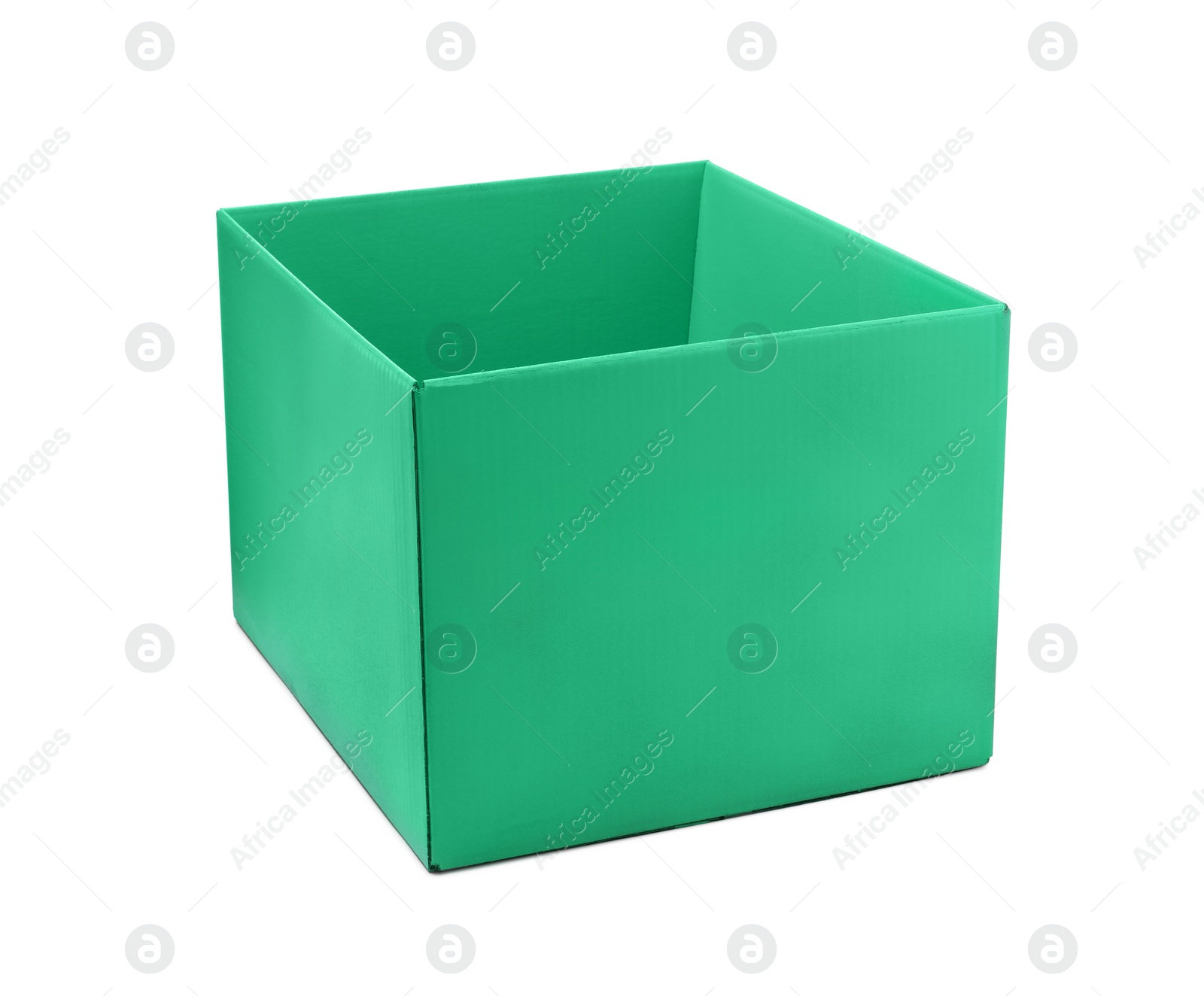 Photo of One open cardboard box isolated on white