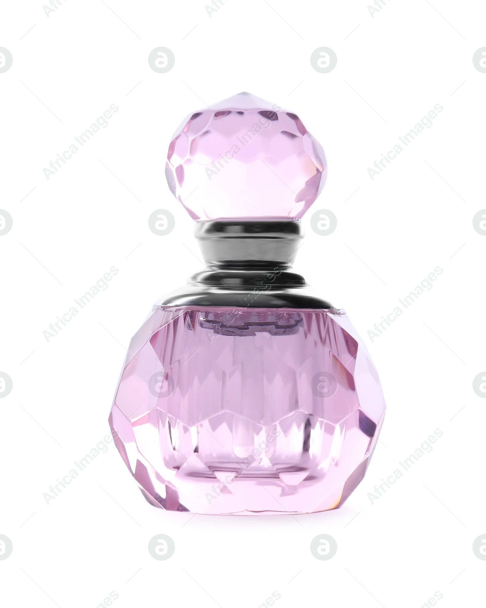 Photo of Bottle of luxury perfume isolated on white