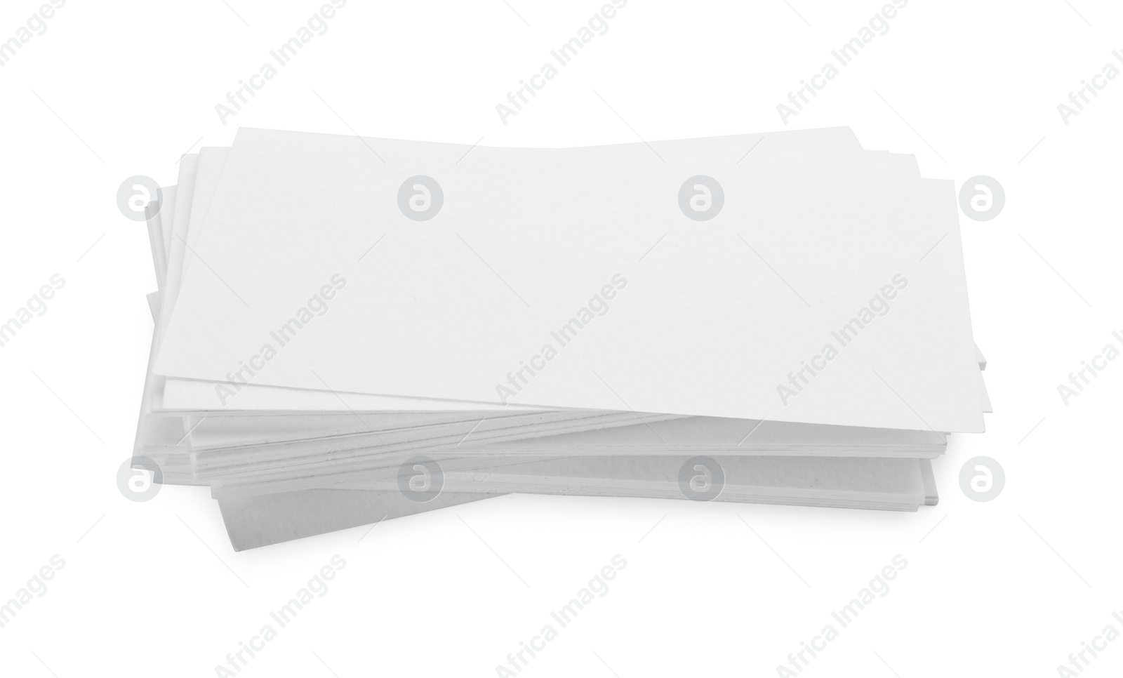 Photo of Blank business cards isolated on white. Mockup for design