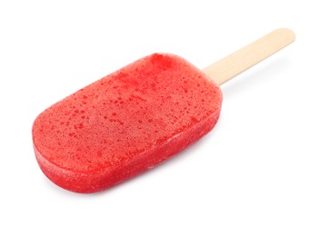 Photo of Tasty fruit ice pop isolated on white
