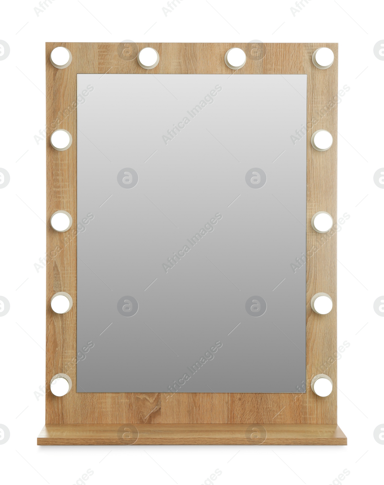 Photo of Beautiful modern mirror isolated on white. home decor