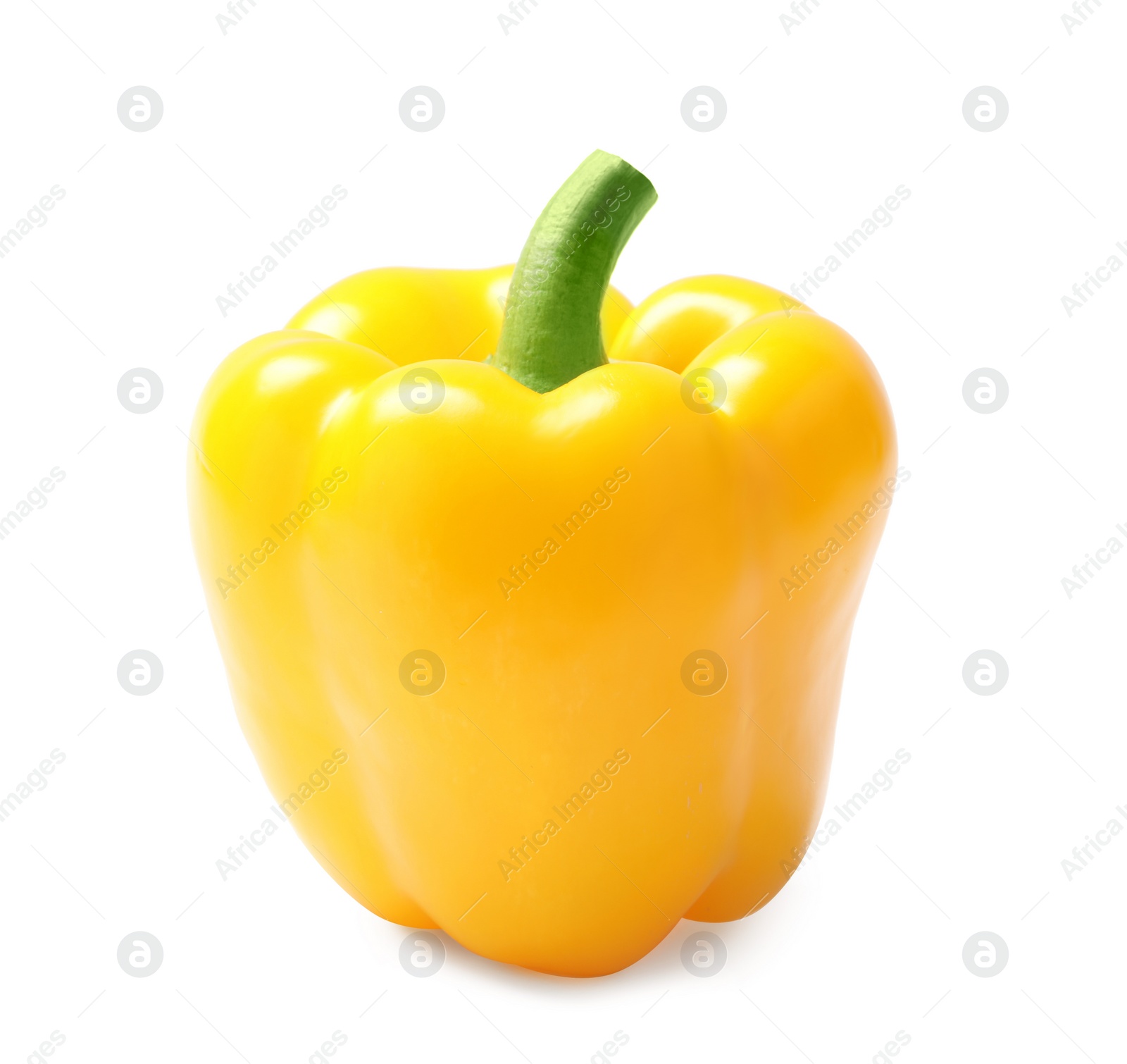 Photo of Ripe yellow bell pepper isolated on white