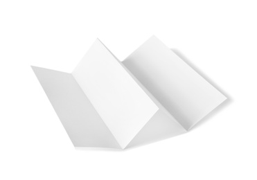 Blank brochure on white background. Mock up for design