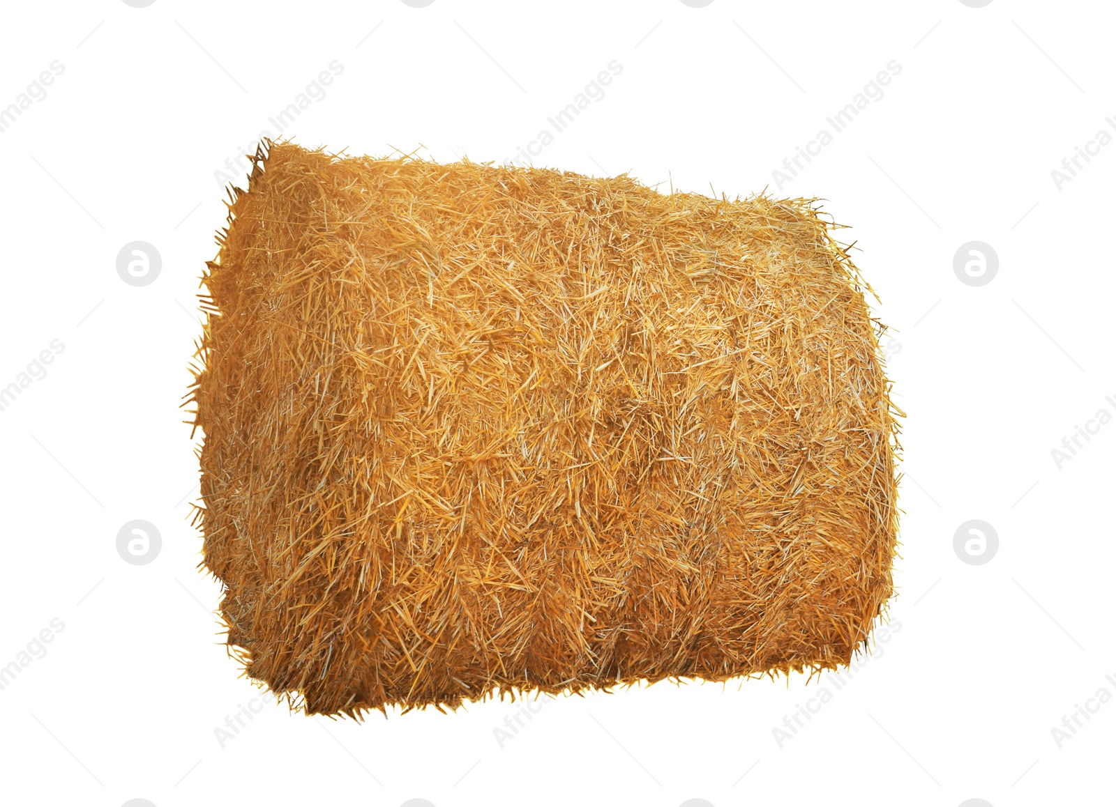 Image of Big dried straw bale isolated on white