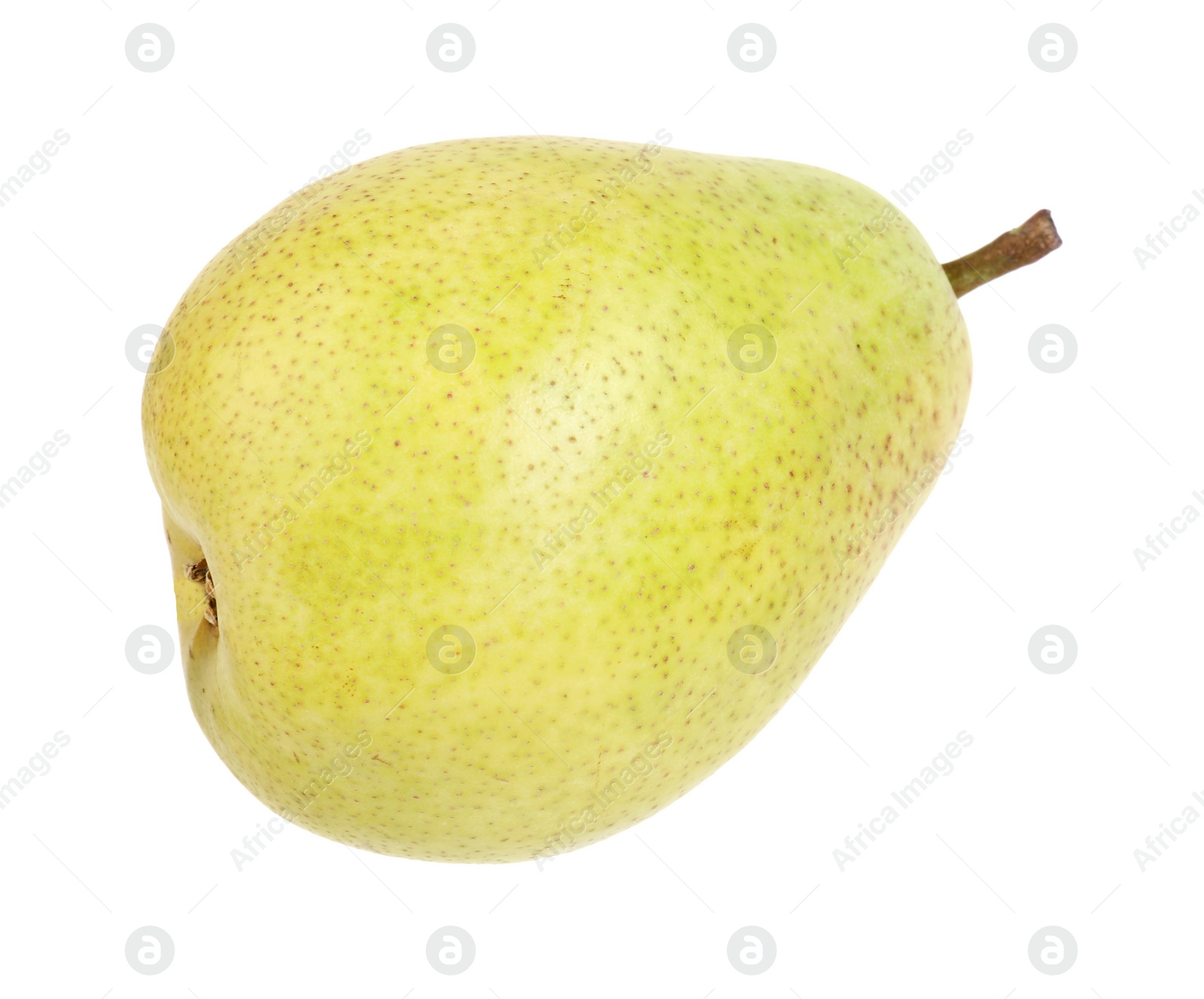 Photo of One tasty ripe pear on white background