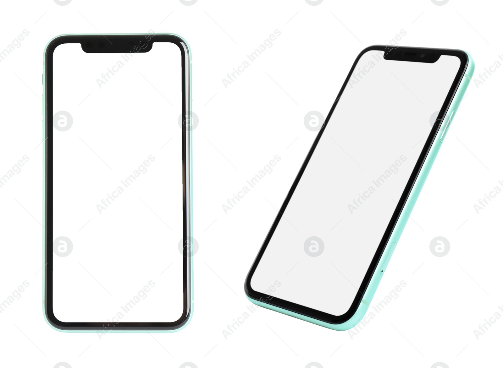 Image of MYKOLAIV, UKRAINE - JULY 07, 2020: New modern iPhone 11 on white background. Mockup for design