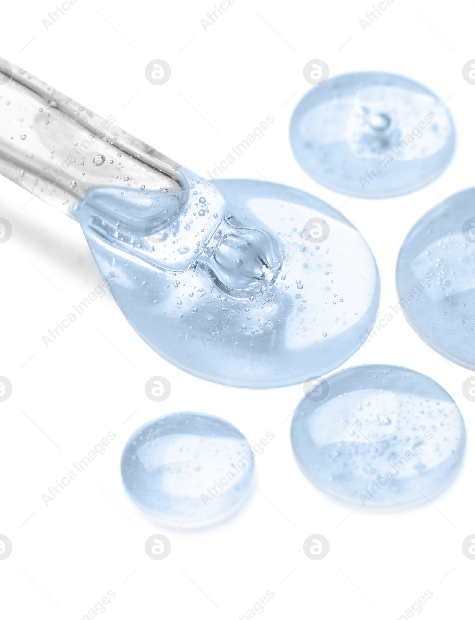 Image of Dropper with serum on white background. Skin care product