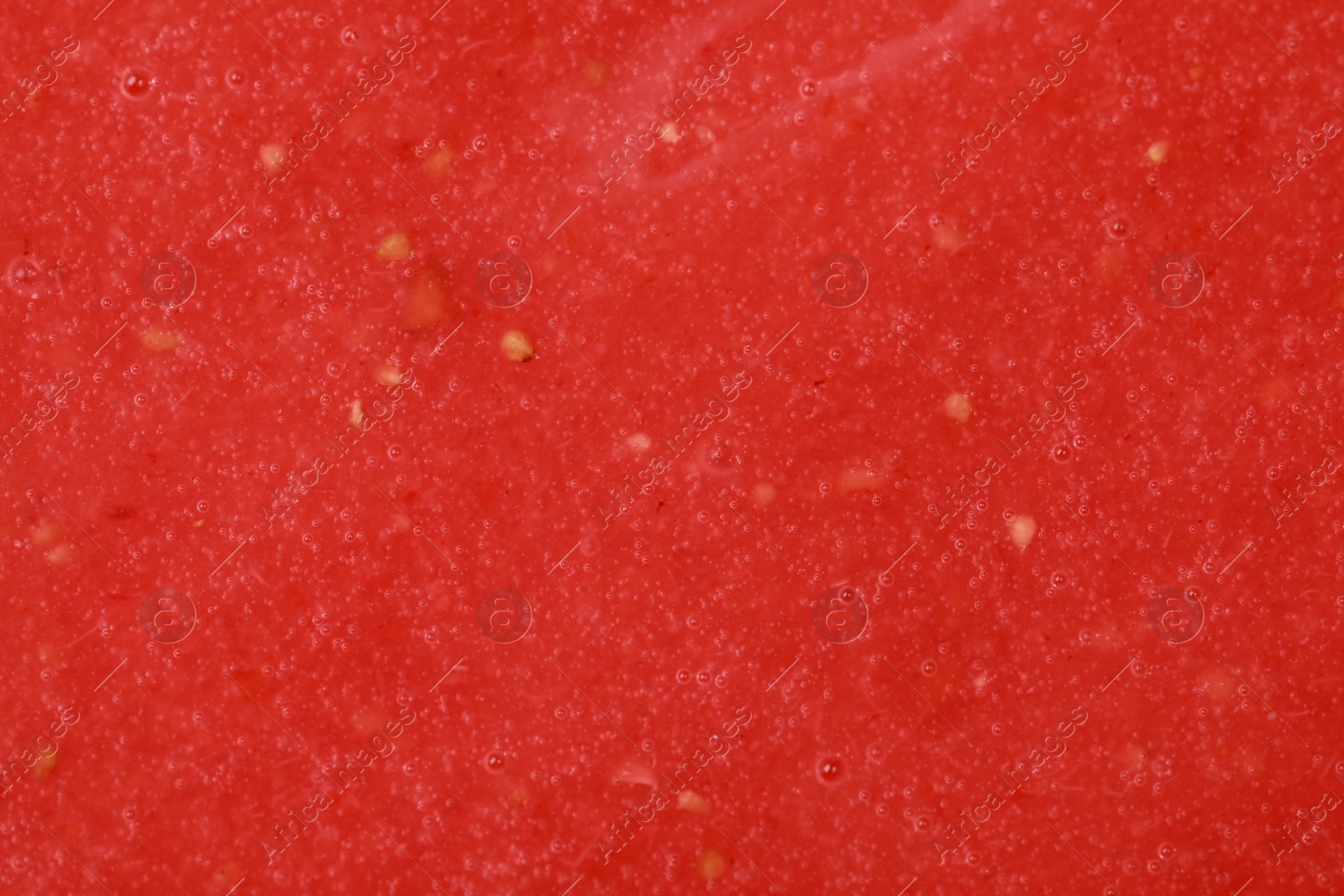 Photo of Tasty fresh berry smoothie as background, top view