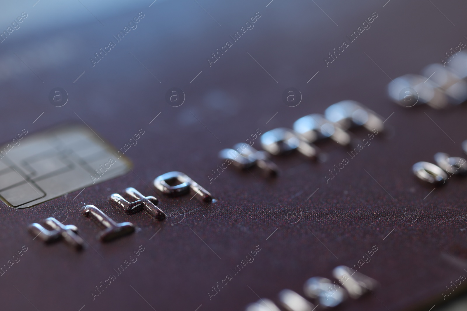 Photo of One credit card as background, macro view