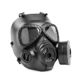 One gas mask isolated on white. Safety equipment