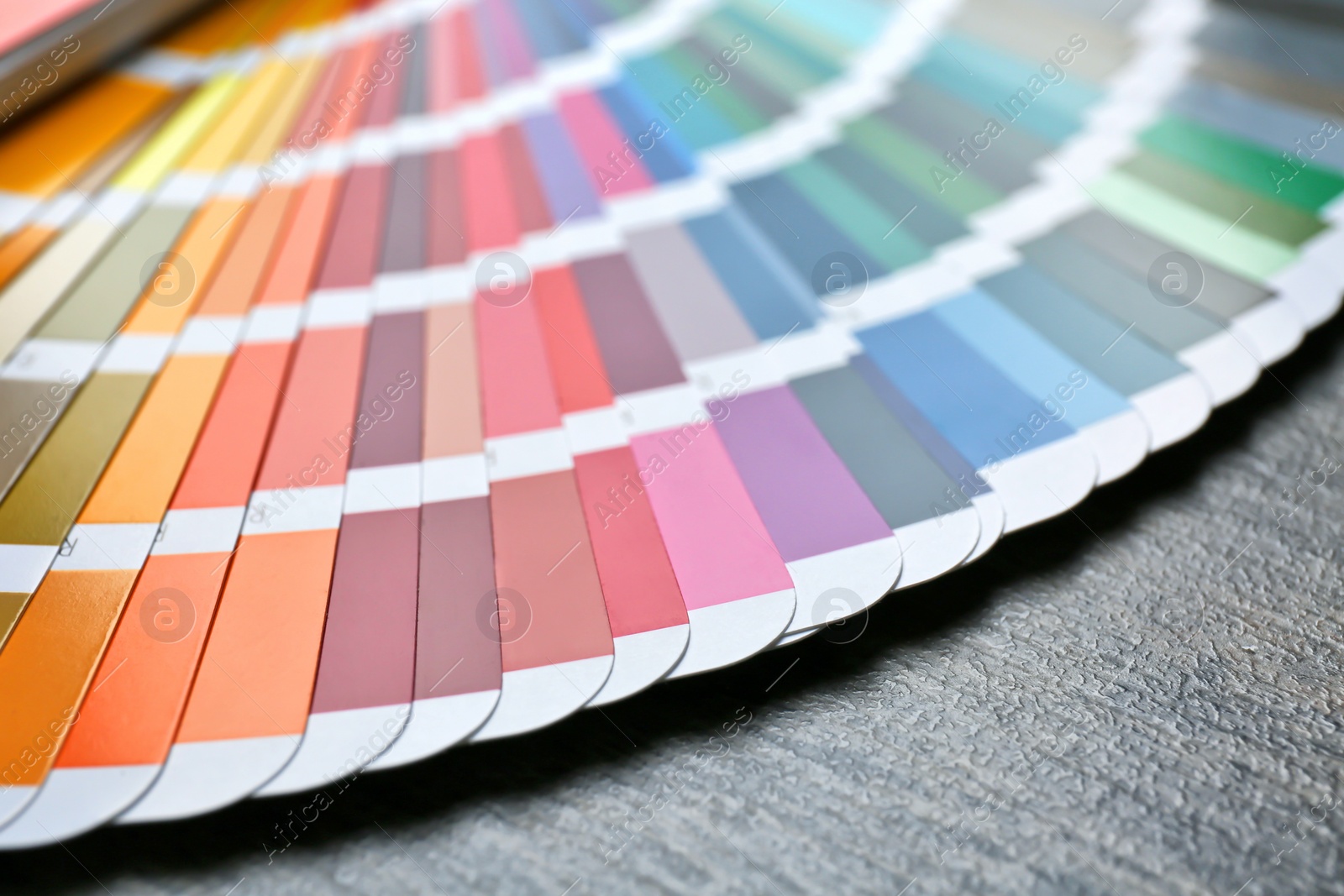 Photo of Color palette samples on wooden background