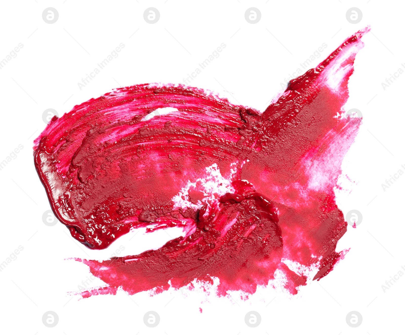 Photo of Smears of beautiful lipstick on white background, top view