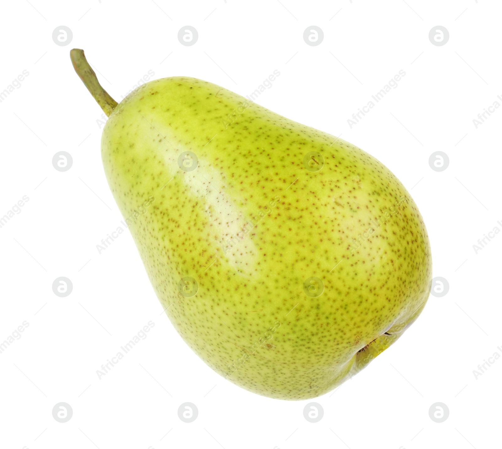 Photo of One tasty ripe pear on white background