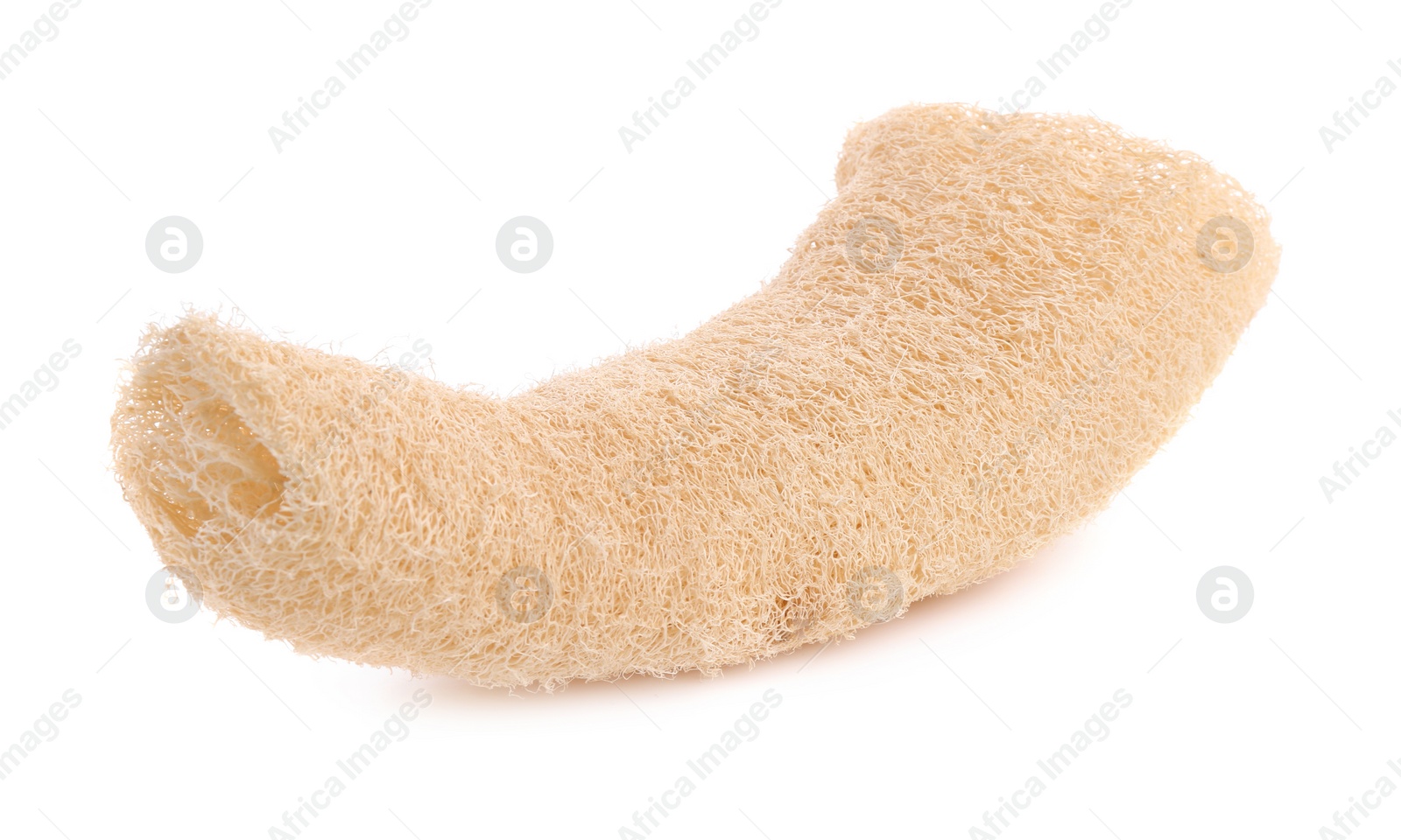 Photo of Loofah sponge isolated on white. Personal hygiene product