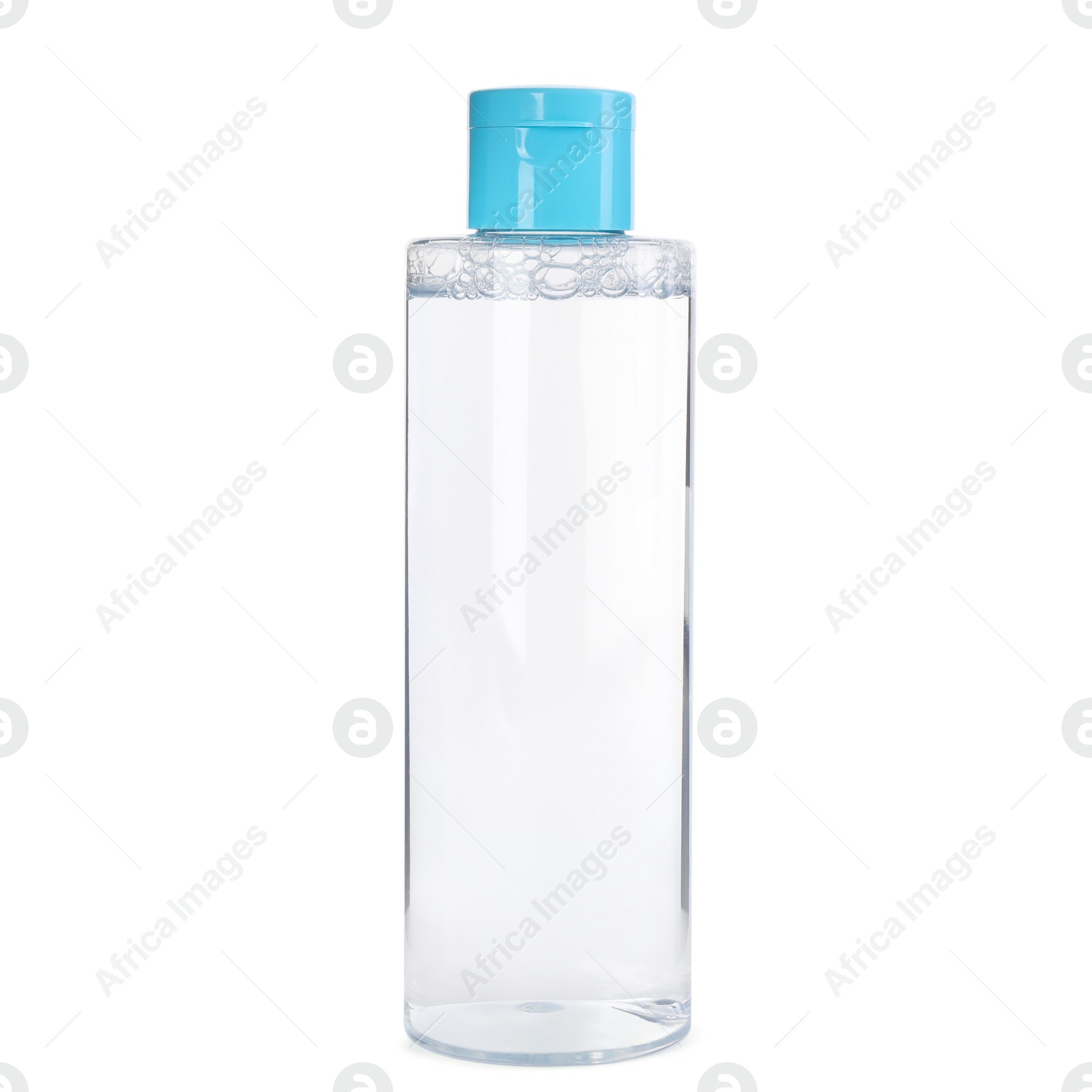 Photo of Bottle of micellar cleansing water isolated on white