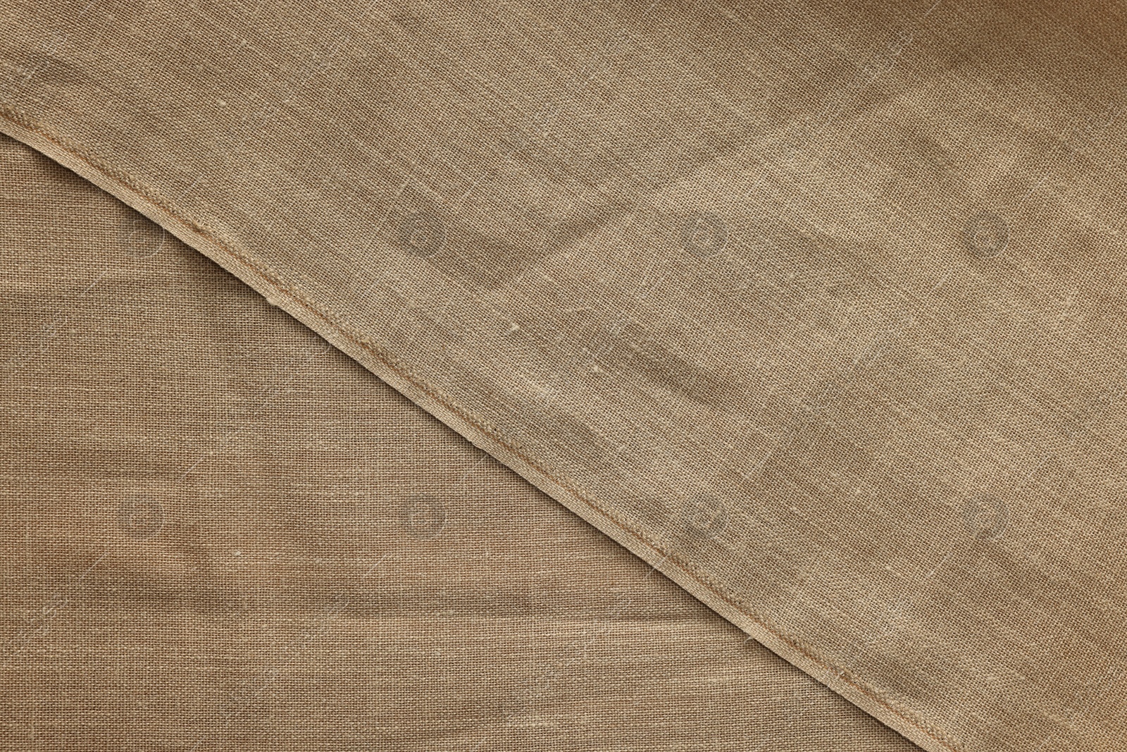 Photo of Texture of burlap fabric as background, top view