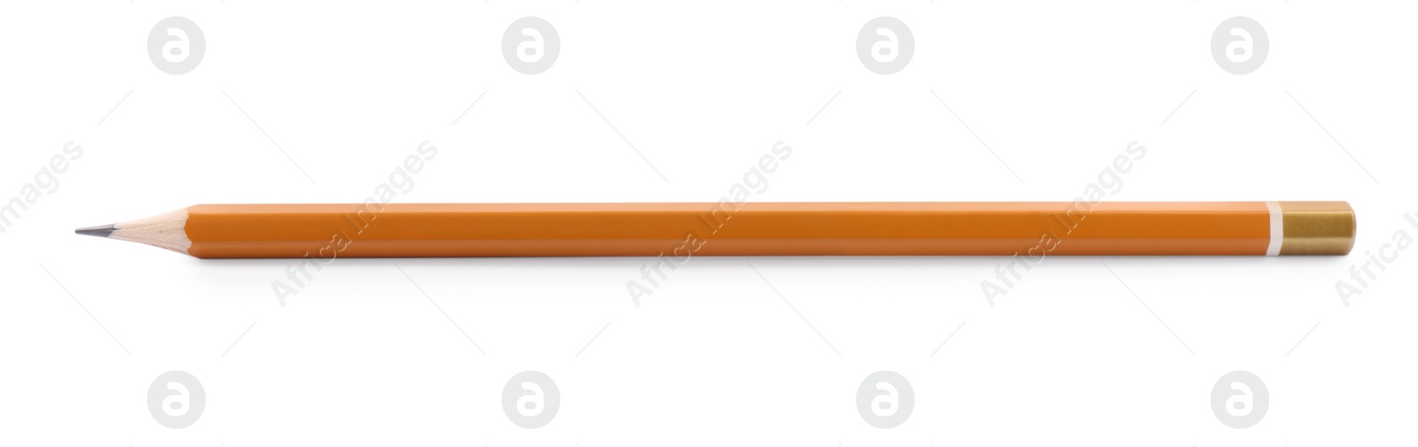 Photo of One sharp graphite pencil isolated on white