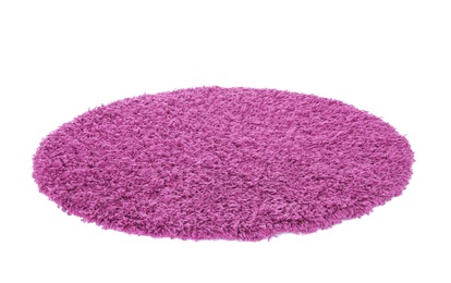 Photo of Round color carpet on white background