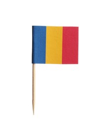 Photo of Small paper flag of Romania isolated on white