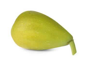 Photo of One ripe green fig isolated on white