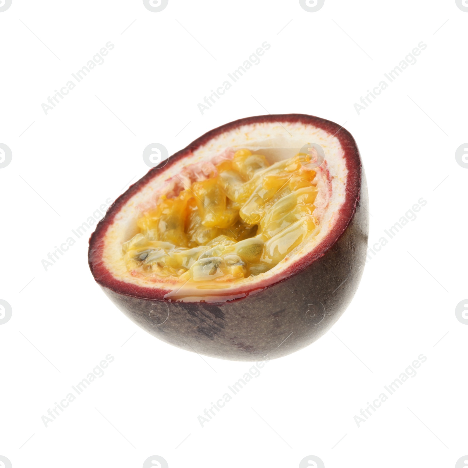 Photo of Slice of passion fruit on white background