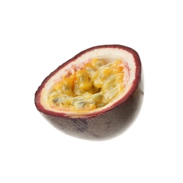 Photo of Slice of passion fruit on white background