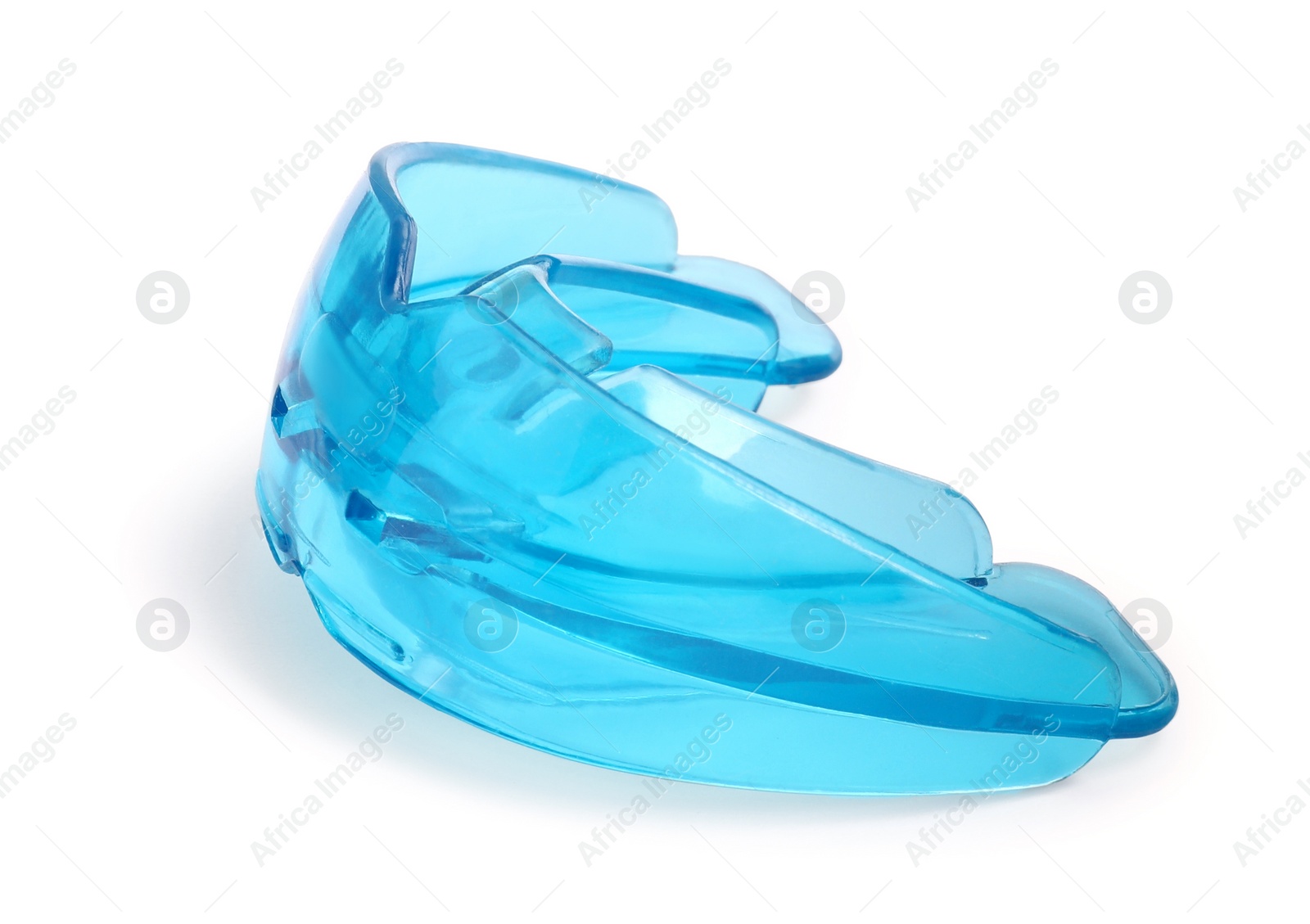 Photo of Transparent dental mouth guard isolated on white. Bite correction