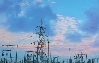 Photo of Modern electrical substation outdoors on sunny day