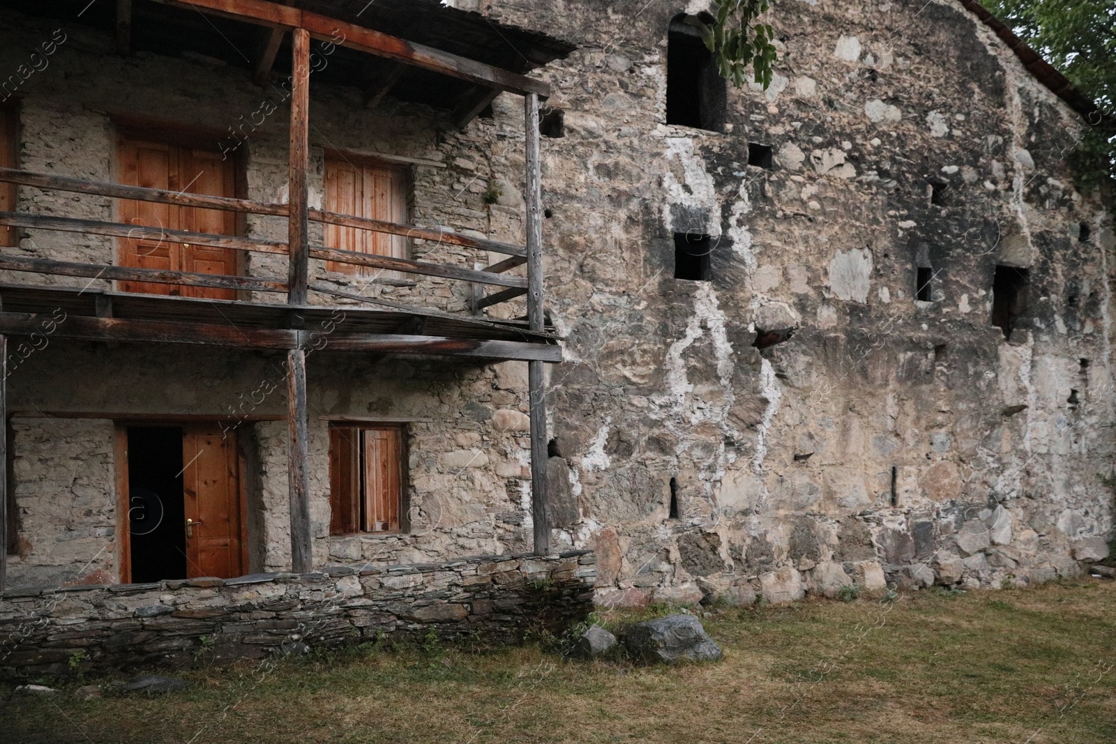 Photo of BATUMI, GEORGIA - AUGUST 13, 2022: View of old building with balcony