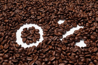 0 percent in coffee beans on white background. Decaffeinated drink