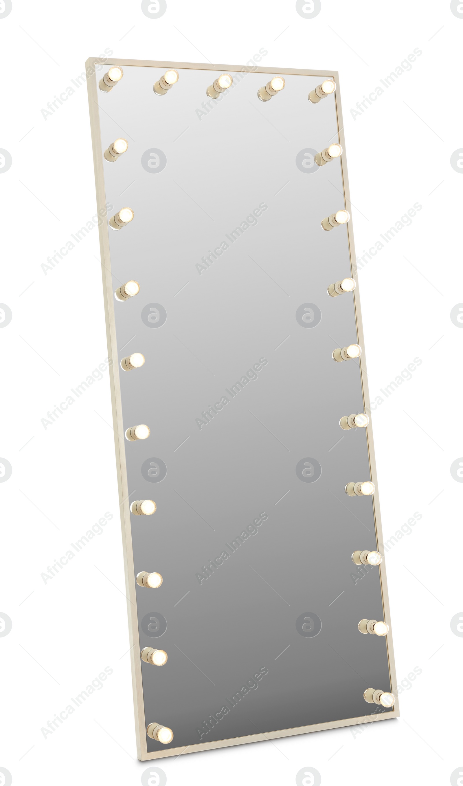 Photo of Beautiful modern mirror isolated on white. home decor