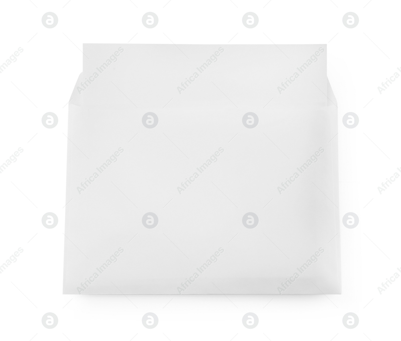 Photo of Simple paper envelope with card isolated on white