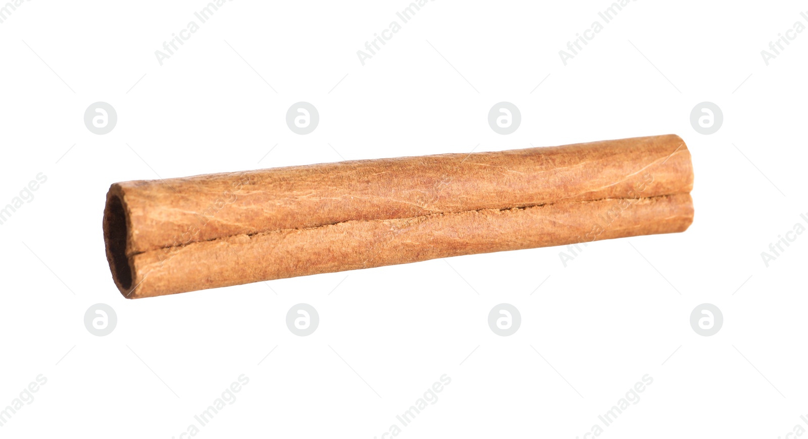 Photo of One aromatic cinnamon stick isolated on white