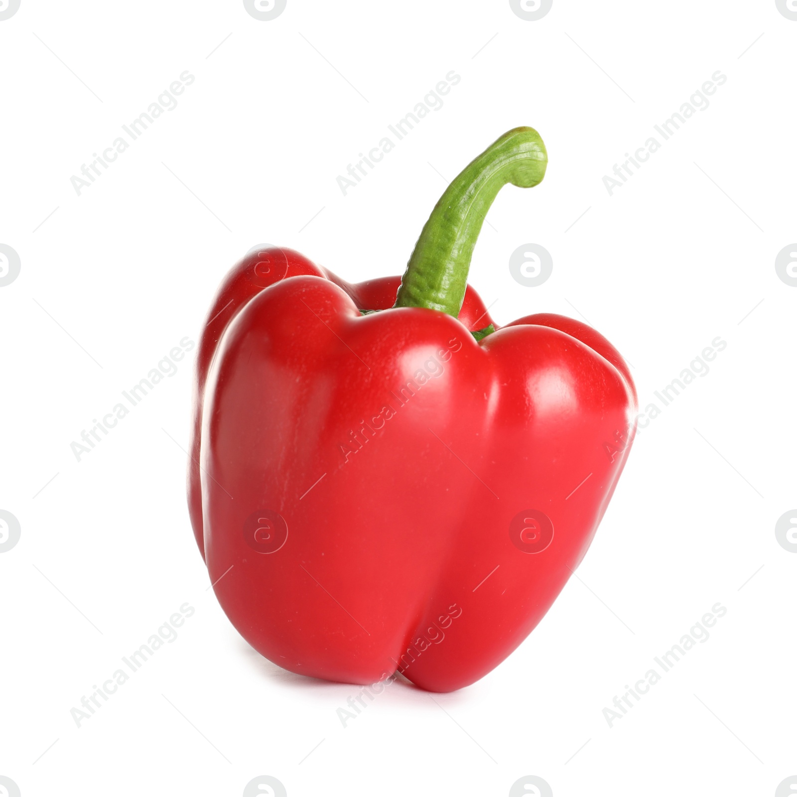 Photo of Tasty ripe red bell pepper on white background