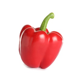 Photo of Tasty ripe red bell pepper on white background